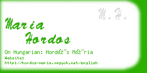 maria hordos business card